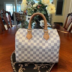 Louis Vuitton Speedy 25 Damier Azur 2016 LV comes with Lock Key Dust bag